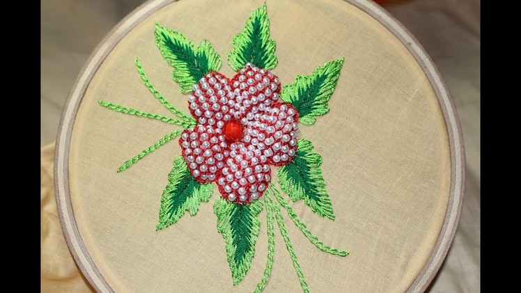 Hand Embroidery Designs | Bead pump stitch | Stitch and Flower-156