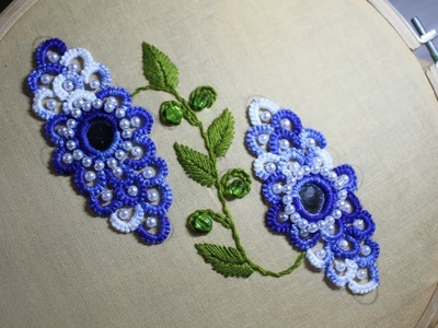 Hand Embroidery Designs | Mirror dress work | Stitch and Flower-150