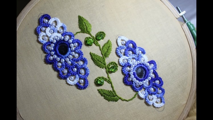 Hand Embroidery Designs | Mirror dress work | Stitch and Flower-150