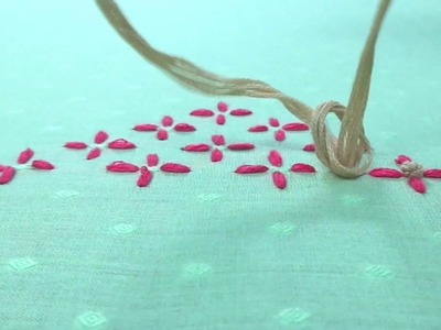 Hand Embroidery : Making Very Easy French knots Stitch Design