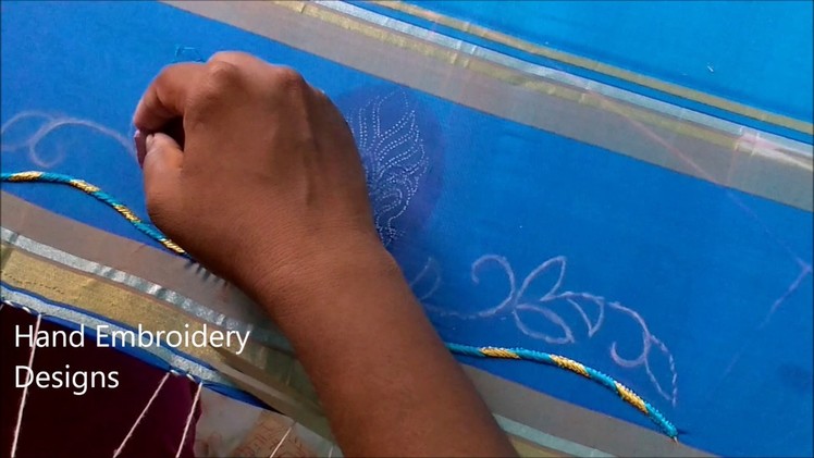 Hand embroidery simple designs | hand embroidery designs | aari work designs