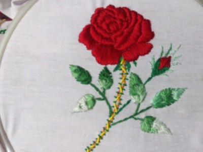 Hand embroidery stitches tutorial.  Hand embroidery  design for cushion covers.