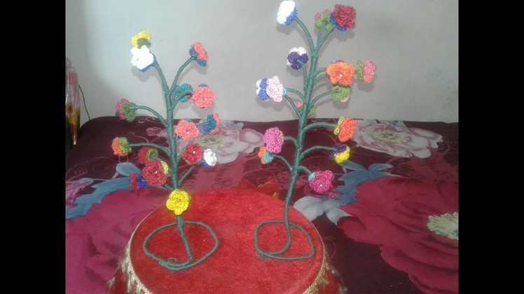 Hand made flowers with stand