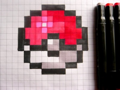 Handmade | Pixel Art - How to draw Easy Pokeball #pixelart| Tutorial | Diona arts