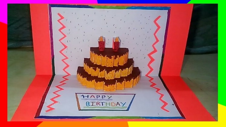 Happy Birthday Cake Pop-up Card | 3D Birthday Cake Popup Card