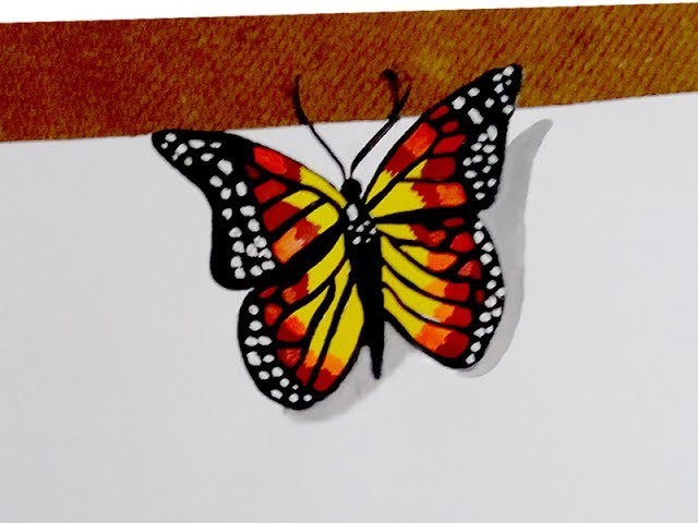 Download How To Draw 3d Butterfly In Simple Way Anamorphic Illusion Trick Art