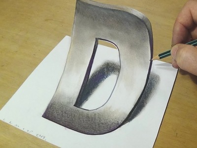 How to Draw 3D Letter - Trick Art Drawing - Anamorphic Illusion for Kids & Adults