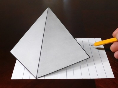 How to Draw 3D Pyramid on Line Paper Trick Art