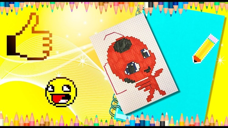 How to draw kwami Tikki from Miraculous ladybug. Pixel Tikki