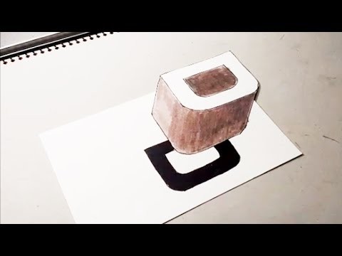 How To Drawing 3D Floating Letter "D" #1 - 3D Trick Art for Kids on Paper (Anamorphic Illusion)