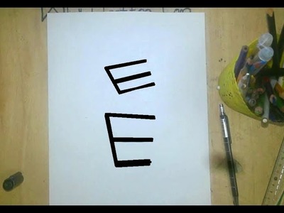 How To Turn Letter E Into a 3D ROBOT Cartoon For Kids I Drawing Doodle Art On Paper For Kids