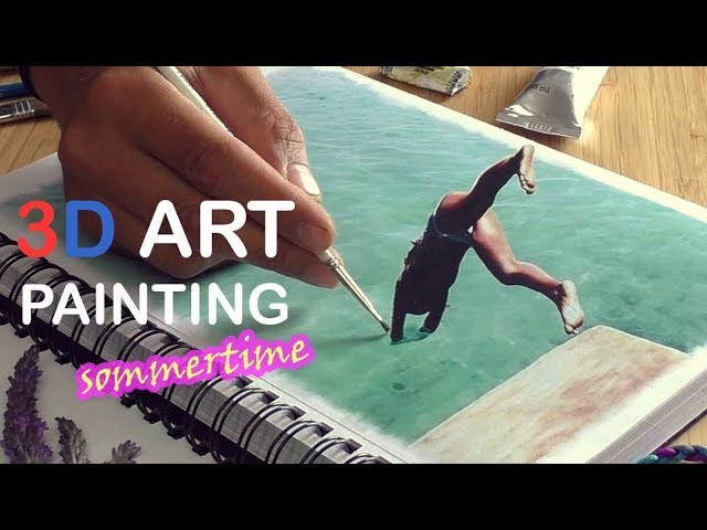 Hyperrealistic 3D Art Painting (Speed Drawing) HELLO SUMMER