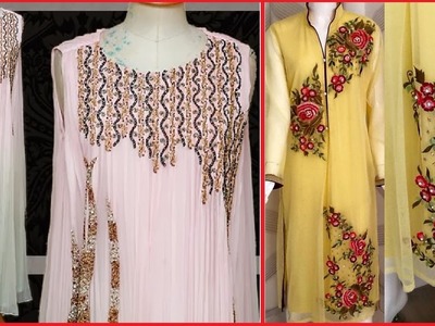 Latest Stylish unstitched. Sami stitched  embroidered suits designs | Hand Embroidered Salwar suits
