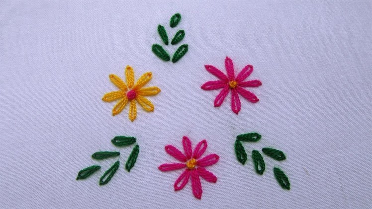 Lazy Daisy Stitch | How to Sew Lazy Daisy Flower Stitch | Hand Embroidery