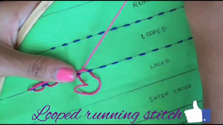 Looped running stitch hand embroidery