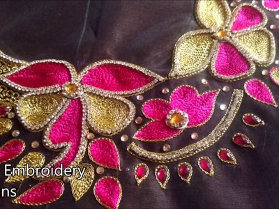 Maggam work blouse designs simple | hand embroidery designs for beginners | hand embroidery designs