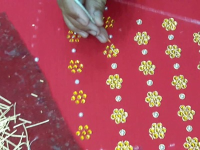 Making of KUNDAN and JARDOSi work on Sleeves - Hand Embroidery making video