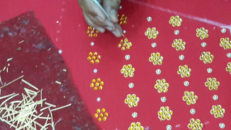 Making of KUNDAN and JARDOSi work on Sleeves - Hand Embroidery making video