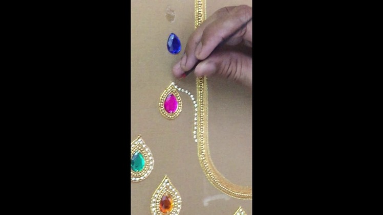 Making of Multi color kundan Buti work - Hand Embroidery
