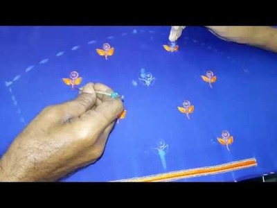 Making of Simple thread work - Hand embroidery