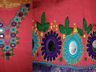 Mirror work|shisha work Machli tanka|hand embroidery By Fatima Art