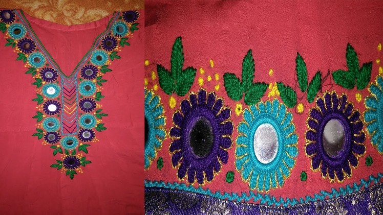 Mirror work|shisha work Machli tanka|hand embroidery By Fatima Art