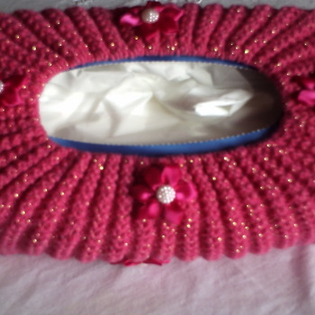 Oblong hand crafted tissue box cover