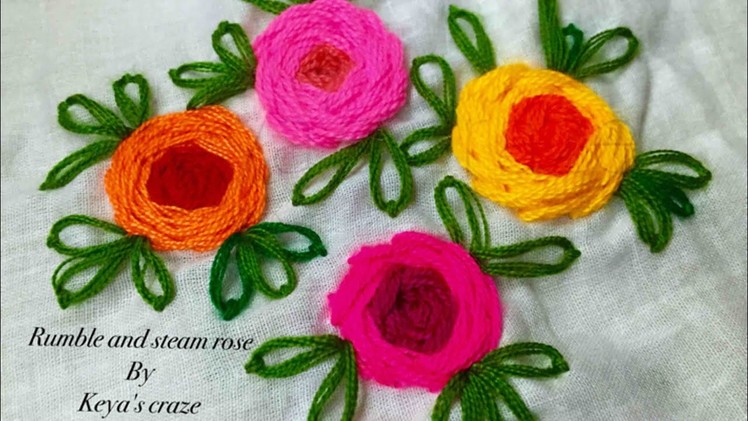 Rambler rose and steam rose.Keya's craze hand embroidery-37