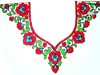 Salwar kameez neck designs draw for hand embroidery gala designs
