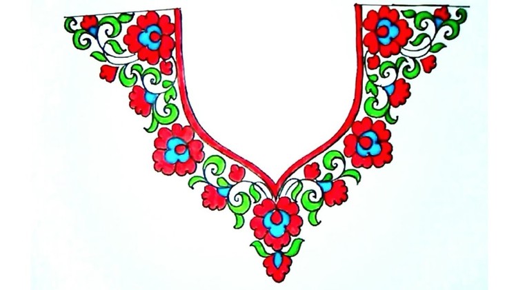 Salwar kameez neck designs draw for hand embroidery gala designs