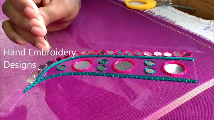 Simple maggam work blouse designs | easy mirror stitching hand embroidery, hand embroidery designs