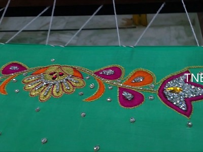 Simple maggam work blouse designs | hand embroidery stitches | aari work blouse designs