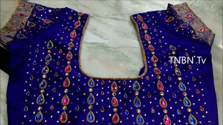 Simple maggam work blouse designs | hand embroidery stitches easy | aari work blouse designs