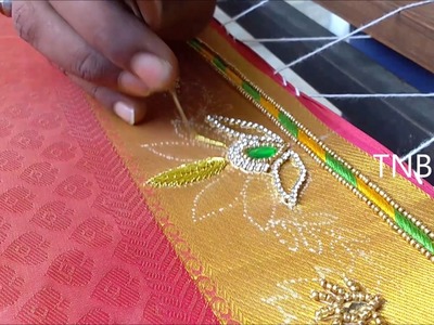 Simple maggam work blouse designs | hand embroidery designs | aari work blouse designs tutorial