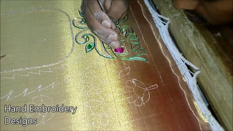 Simple maggam work blouse designs | hand embroidery designs | embroidery tutorial for beginners