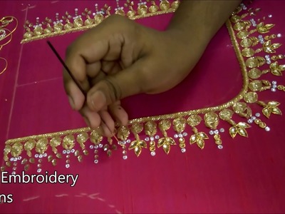 Simple maggam work blouse designs | hand embroidery designs | bridal aari work blouses