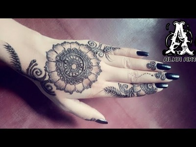 Stylish back hand mehandi design, make on rakshabandhan