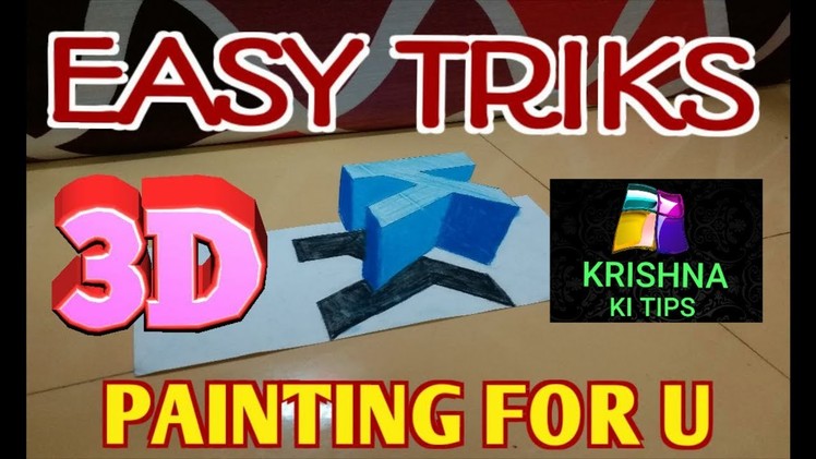 Very Easy!! How To Drawing 3D Floating Letter "K" #2 - Anamorphic Illusion - 3D Trick Art on paper