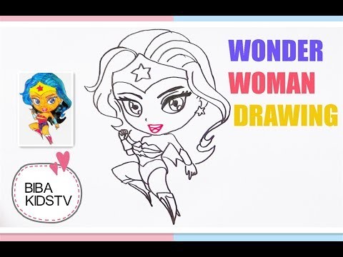 Biba KidsTv - How to Draw and Color Wonder Woman Easy. Coloring Pages