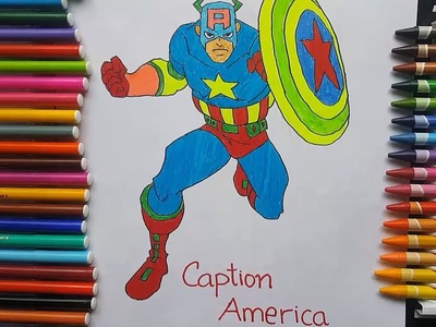 Captain America Drawing - How To Draw Captain America For Kids - Drawing Easy