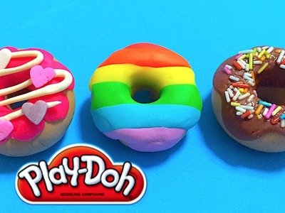 DIY Play-Doh Learn Make Rainbow Donuts Disney Princess Toy Soda