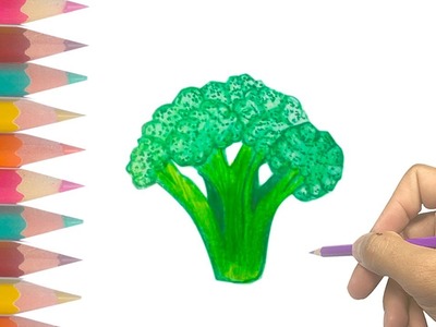 Easy Step by Step Vegetable Drawing for kids | How To Draw Broccoli | HD 1080p