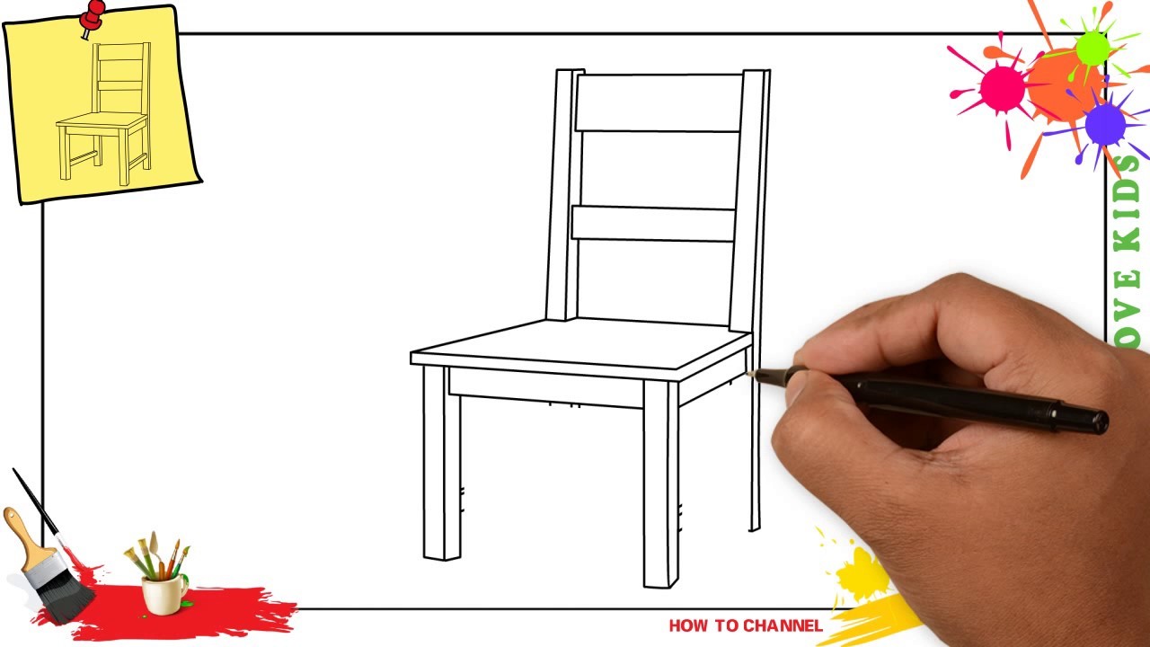How to draw a chair SIMPLE EASY step by step for kids