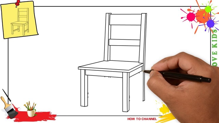 How to draw a chair SIMPLE & EASY step by step for kids