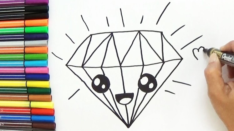 How to Draw a Cute Diamond | Art For Kids - Cute and Easy | BoDraw