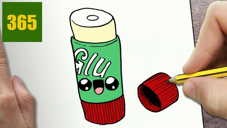 HOW TO DRAW A GLUE CUTE, Easy step by step drawing lessons for kids