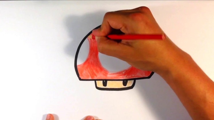 How to Draw a Mario Mushroom (red) - Easy Pictures to Draw