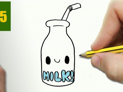 HOW TO DRAW A MILK CUTE, Easy step by step drawing lessons for kids