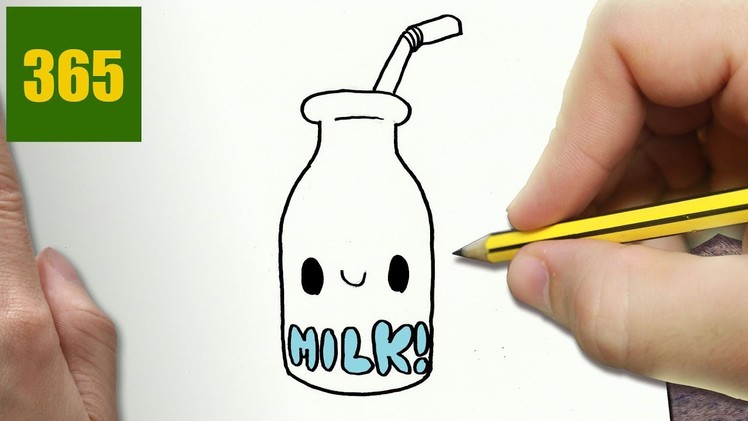 HOW TO DRAW A MILK CUTE, Easy step by step drawing lessons for kids
