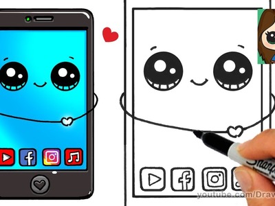 How to Draw a Phone Cute and Easy